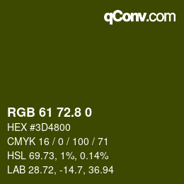 カラーコード: RGB 61 72.8 0 | qconv.com