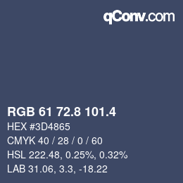 カラーコード: RGB 61 72.8 101.4 | qconv.com