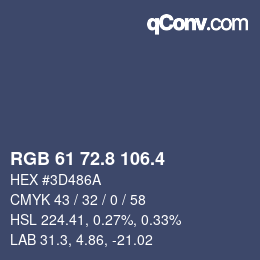 カラーコード: RGB 61 72.8 106.4 | qconv.com