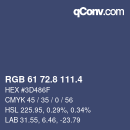 カラーコード: RGB 61 72.8 111.4 | qconv.com