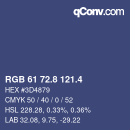 カラーコード: RGB 61 72.8 121.4 | qconv.com