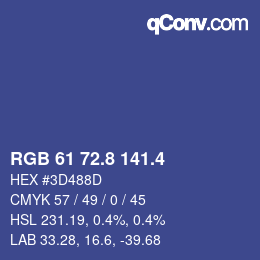 カラーコード: RGB 61 72.8 141.4 | qconv.com