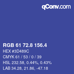 カラーコード: RGB 61 72.8 156.4 | qconv.com