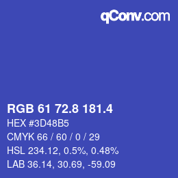 カラーコード: RGB 61 72.8 181.4 | qconv.com