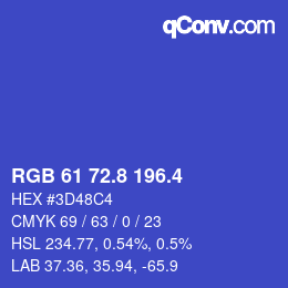 カラーコード: RGB 61 72.8 196.4 | qconv.com