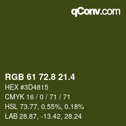 カラーコード: RGB 61 72.8 21.4 | qconv.com