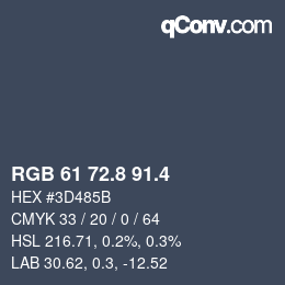 カラーコード: RGB 61 72.8 91.4 | qconv.com