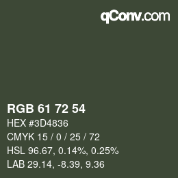 Code couleur: RGB 61 72 54 | qconv.com
