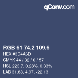 カラーコード: RGB 61 74.2 109.6 | qconv.com