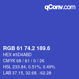 カラーコード: RGB 61 74.2 189.6 | qconv.com