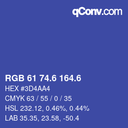 カラーコード: RGB 61 74.6 164.6 | qconv.com