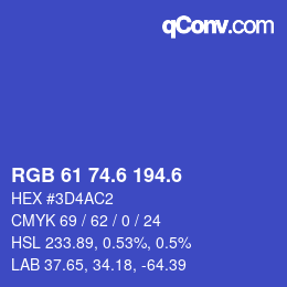 カラーコード: RGB 61 74.6 194.6 | qconv.com