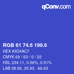 カラーコード: RGB 61 74.6 199.6 | qconv.com