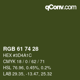 Código de color: RGB 61 74 28 | qconv.com