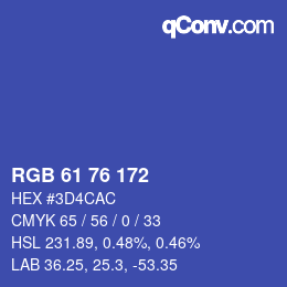 Color code: RGB 61 76 172 | qconv.com