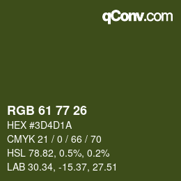 Farbcode: RGB 61 77 26 | qconv.com