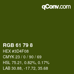 颜色代码: RGB 61 79 8 | qconv.com