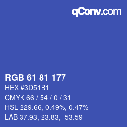 颜色代码: RGB 61 81 177 | qconv.com