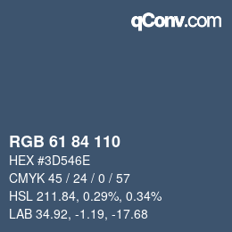 Farbcode: RGB 61 84 110 | qconv.com