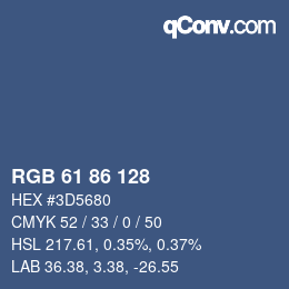 Code couleur: RGB 61 86 128 | qconv.com