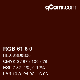 カラーコード: RGB 61 8 0 | qconv.com
