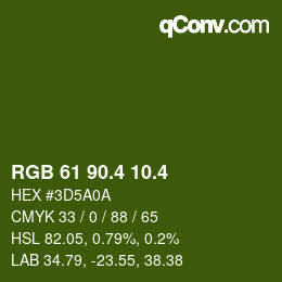 カラーコード: RGB 61 90.4 10.4 | qconv.com