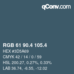 カラーコード: RGB 61 90.4 105.4 | qconv.com