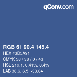 カラーコード: RGB 61 90.4 145.4 | qconv.com