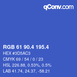カラーコード: RGB 61 90.4 195.4 | qconv.com