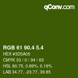 カラーコード: RGB 61 90.4 5.4 | qconv.com