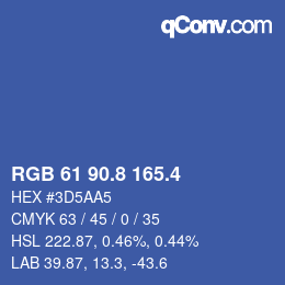 カラーコード: RGB 61 90.8 165.4 | qconv.com