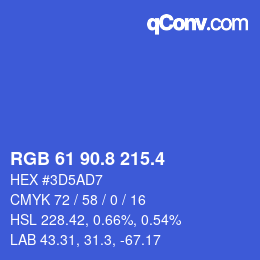 カラーコード: RGB 61 90.8 215.4 | qconv.com