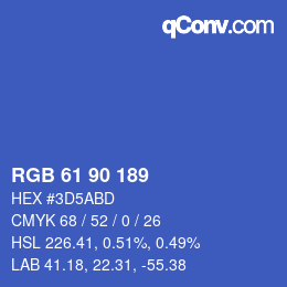 Color code: RGB 61 90 189 | qconv.com
