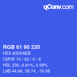 Code couleur: RGB 61 90 235 | qconv.com