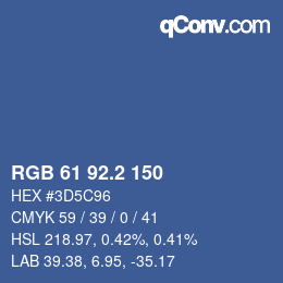 カラーコード: RGB 61 92.2 150 | qconv.com