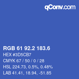 カラーコード: RGB 61 92.2 183.6 | qconv.com