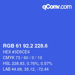 カラーコード: RGB 61 92.2 228.6 | qconv.com