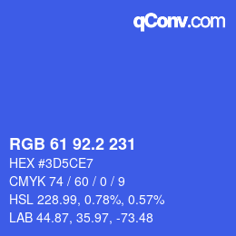 カラーコード: RGB 61 92.2 231 | qconv.com