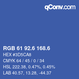 カラーコード: RGB 61 92.6 168.6 | qconv.com