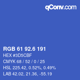 カラーコード: RGB 61 92.6 191 | qconv.com