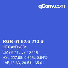 カラーコード: RGB 61 92.6 213.6 | qconv.com