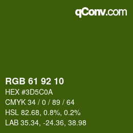 颜色代码: RGB 61 92 10 | qconv.com