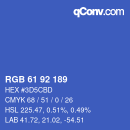颜色代码: RGB 61 92 189 | qconv.com