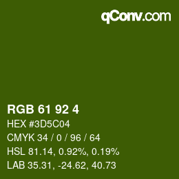 カラーコード: RGB 61 92 4 | qconv.com