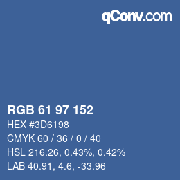 カラーコード: RGB 61 97 152 | qconv.com