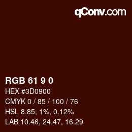 カラーコード: RGB 61 9 0 | qconv.com