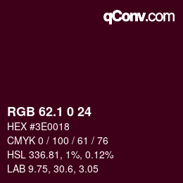 カラーコード: RGB 62.1 0 24 | qconv.com