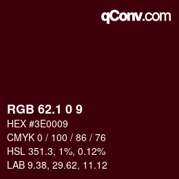 カラーコード: RGB 62.1 0 9 | qconv.com