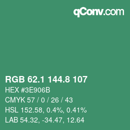 カラーコード: RGB 62.1 144.8 107 | qconv.com