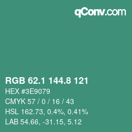 Color code: RGB 62.1 144.8 121 | qconv.com
